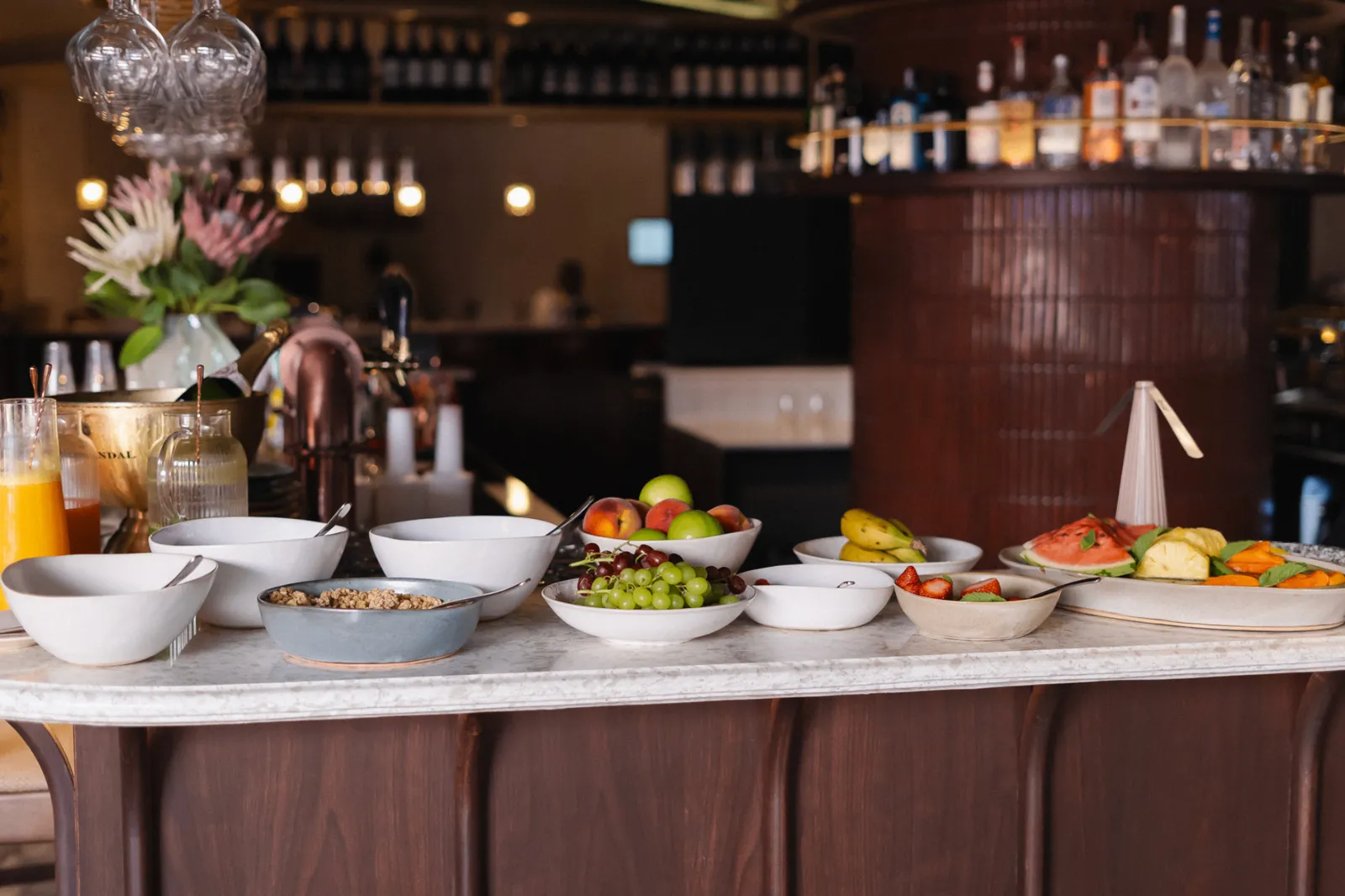 Fresh fruit and toppings bar