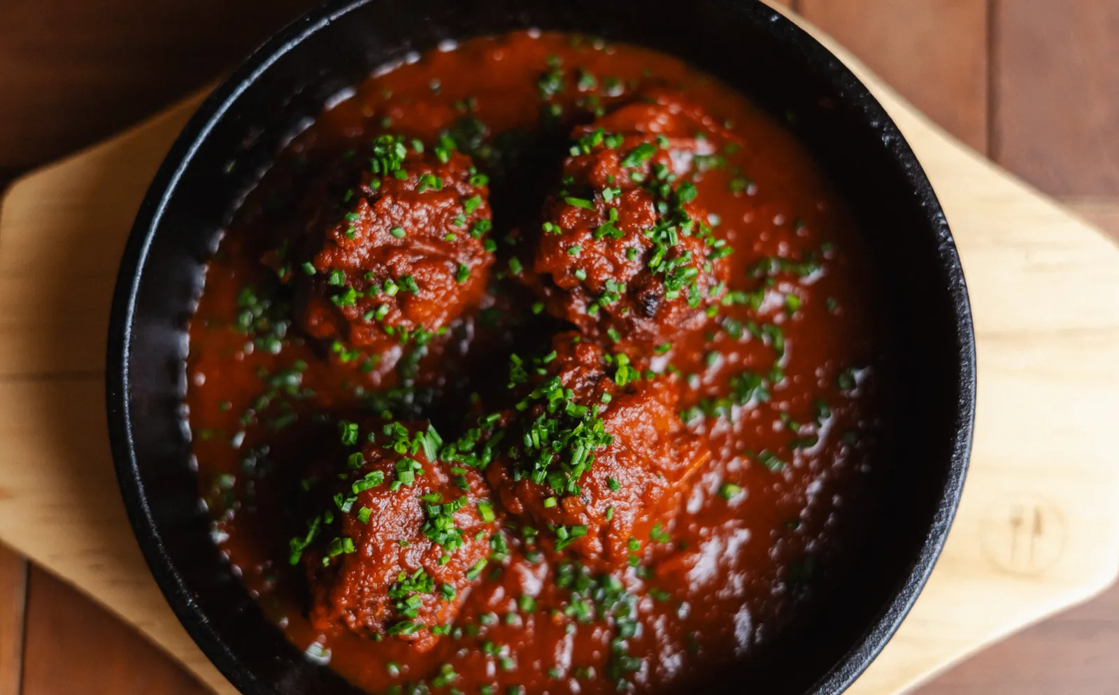 Spanish-style albondigas meatballs in tomato sauce