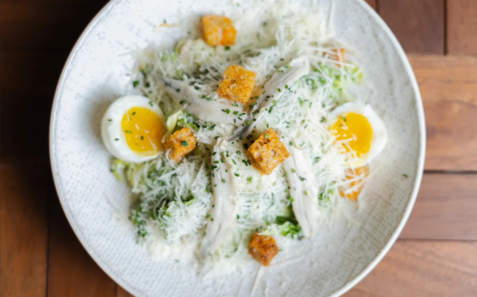 Classic Caesar salad with anchovy and parmesan at Noah Cape Town