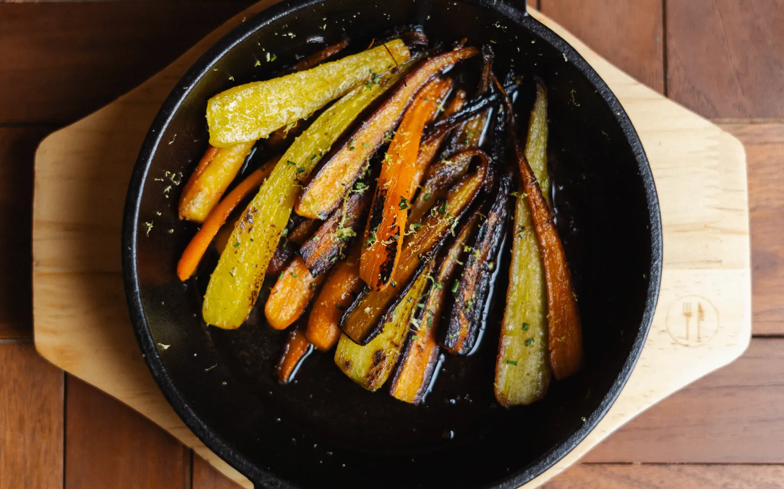 Roasted heirloom carrots with whipped feta and honey